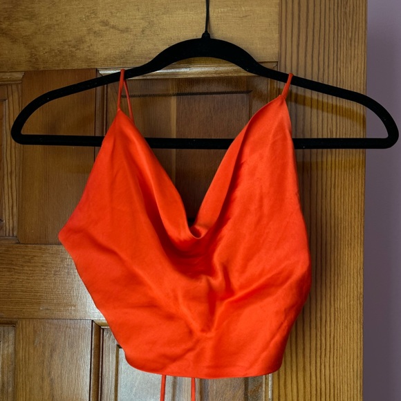 Zara Satin Effect Crop Top - Picture 1 of 6